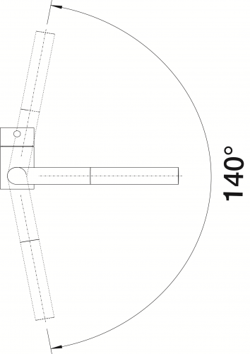 BLANCO Linus-S-F Chrom Einhebelmischer mit Zugauslauf 140 schwenkbarer Auslauf Vorfenstermontage Niederdruck