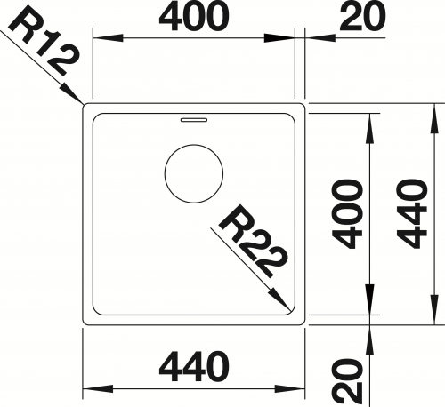 BLANCO Kchensple Andano 400-IF Edelstahlsple / Einbausple Flachrand mit Ablaufsystem InFino und Handbettigung