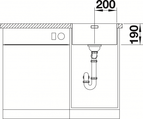 BLANCO Kchensple Andano 400-IF Edelstahlsple / Einbausple Flachrand mit Ablaufsystem InFino und Handbettigung