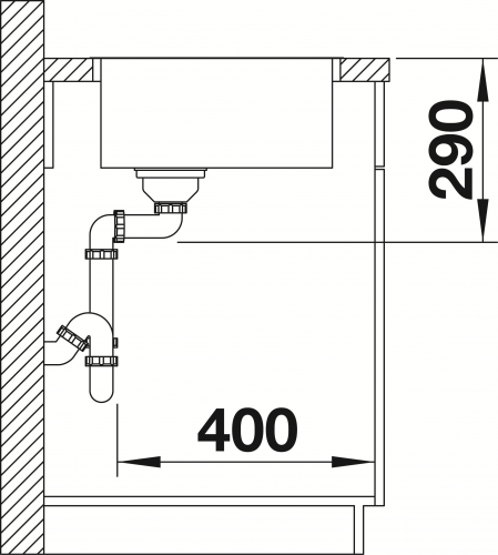 BLANCO Kchensple Andano 400-IF Edelstahlsple / Einbausple Flachrand mit Ablaufsystem InFino und Handbettigung