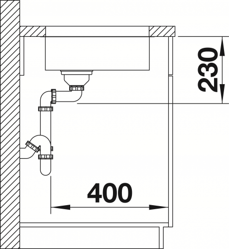 BLANCO Kchensple Andano 180-U Edelstahlsple / Unterbaubecken mit Ablaufsystem InFino und Handbettigung