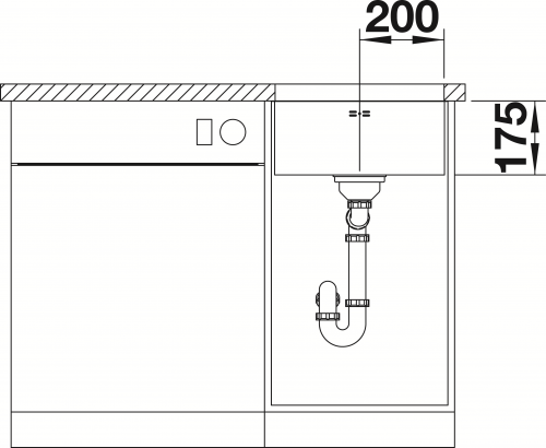 BLANCO Kchensple Supra 400-U Edelstahlsple / Unterbaubecken mit Siebkorb als Stopfenventil und Handbettigung