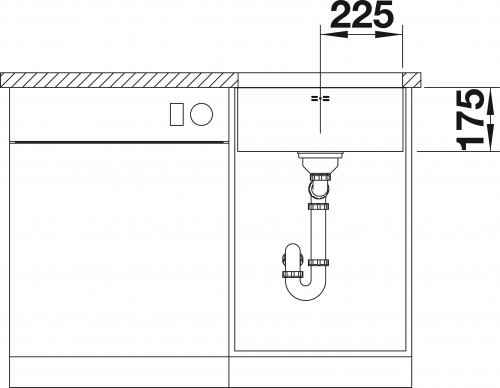 BLANCO Kchensple Supra 450-U Edelstahlsple / Unterbaubecken mit Siebkorb als Stopfenventil und Handbettigung