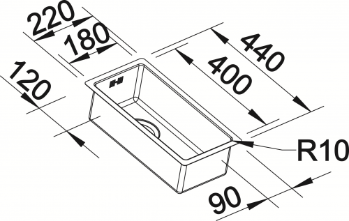 BLANCO Kchensple Claron 180-U Edelstahlsple / Unterbausple mit Ablaufsystem InFino und Handbettigung