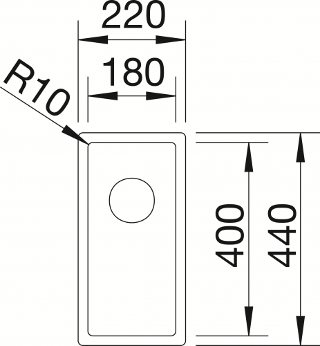 BLANCO Kchensple Claron 180-U Edelstahlsple / Unterbausple mit Ablaufsystem InFino und Handbettigung