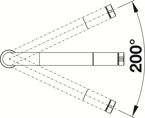 BLANCO Kchenarmatur Vonda Chrom Einhebelmischer / Spltischarmatur mit Festauslauf 200 schwenkbarer Auslauf