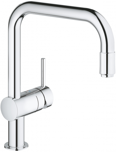 GROHE Kchenarmatur Minta Einhebelmischer Chrom mit Zugauslauf als Schlauchbrause (32067000)