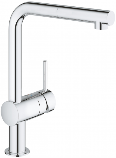 GROHE Kchenarmatur Minta Einhebelmischer Chrom mit Zugauslauf als Schlauchbrause (32168000)