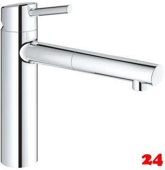 GROHE Kchenarmatur Concetto Einhebelmischer Chrom mit Zugauslauf als Schlauchbrause (31129001)