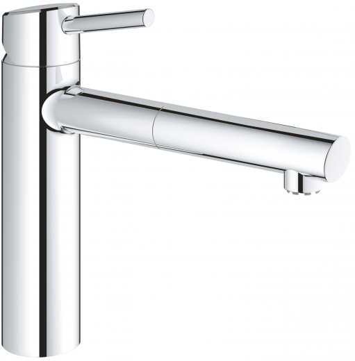 GROHE Kchenarmatur Concetto Einhebelmischer Chrom mit Zugauslauf als Schlauchbrause Niederdruck (31214001)