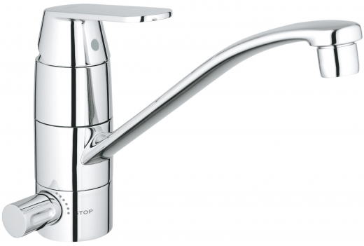 GROHE Kchenarmatur Eurosmart Cosmopolitan Einhebelmischer Chrom mit Festauslauf mit Gerteabsperrventil (31161000)