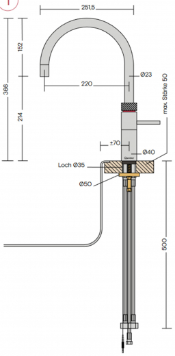 {LAGER} QUOOKER FUSION Round VAQ PRO3 Einhebelmischer Chrom & 100C Armatur Kochendwasserhahn (3FRCHR)