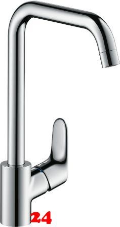 HANSGROHE Kchenarmatur Focus M41 Chrom Einhebelmischer 260 mit Festauslauf, 1jet Schwenkbereich einstellbar (31820000)