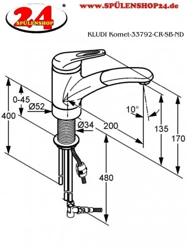 {LAGER} KLUDI Komet-33792-CR-SB-ND Chrom matt