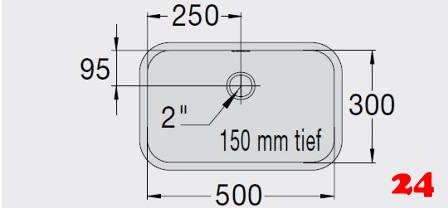 {LAGER} B.PRO E 5x3x1,5 Einschweibecken Hardline fr Einbau in Edelstahlarbeitsplatten Handwaschbecken