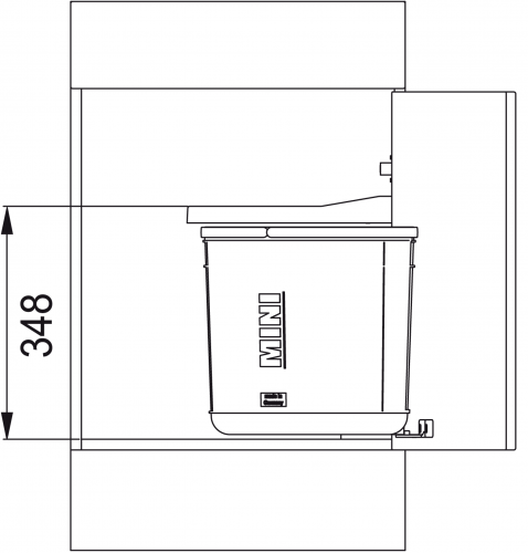 FRANKE Sorter Mini Einbau-Abfallsammler / Mllabfallbehlter in 1-fach Trennung hinter Drehtr