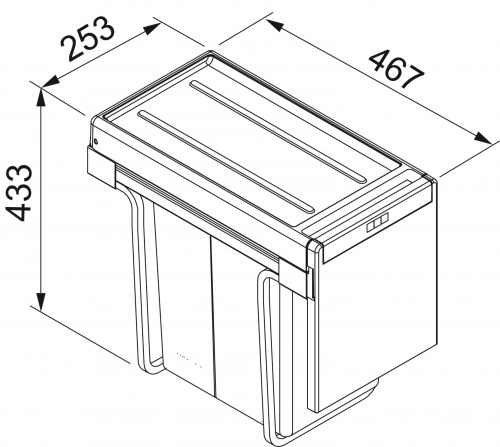 FRANKE Sorter Cube 30-2-1 Einbau-Abfallsammler / Mlltrennsystem in 2-fach Trennung hinter Drehtr