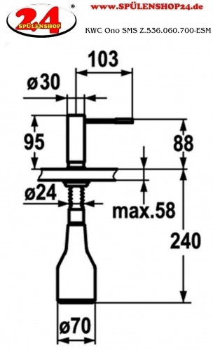 KWC Seifenspender Ono Z.536.060.700 Splmittelspender / Dispenser Edelstahl massiv