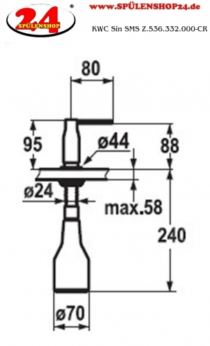 KWC Seifenspender Sin Z.536.332.000 Splmittelspender / Dispenser Chrom