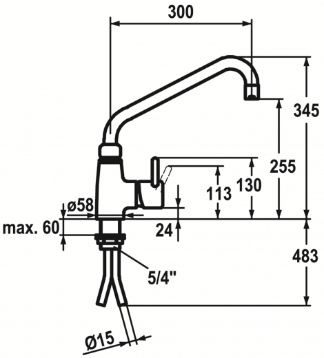 KWC Gastro CR 24.501.044.000-A300 Einhebelmischer Gastroarmatur / Gewerbearmatur fr die Profikche