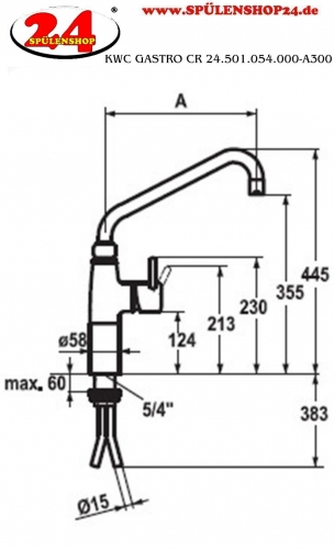 KWC Gastro CR 24.501.054.000-A300 Einhebelmischer Gastroarmatur / Gewerbearmatur fr die Profikche