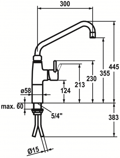 KWC Gastro CR 24.501.054.000-A300 Einhebelmischer Gastroarmatur / Gewerbearmatur fr die Profikche