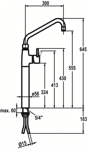 KWC Gastro CR 24.501.064.000-A300 Einhebelmischer Gastroarmatur / Gewerbearmatur fr die Profikche