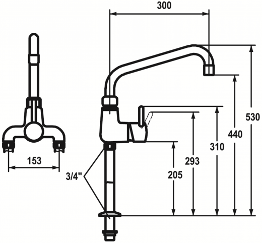 KWC Gastro CR 24.503.184.000 Einhebelmischer Gastroarmatur / Gewerbearmatur fr die Profikche