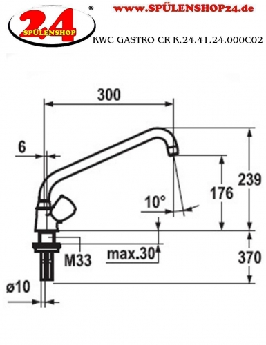 KWC Gastro CR K.24.41.24.000C02 Zweigriffmischer Gewerbe Gastroarmatur fr die Profikche