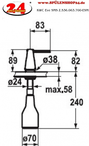 KWC Seifenspender Eve Z.536.063.700 Splmittelspender / Dispenser Edelstahl