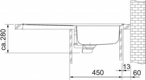 FRANKE Kchensple Argos AGX 211-86 Edelstahlsple Slimtop / Flchenbndig mit Integralablauf und Druckknopfventil