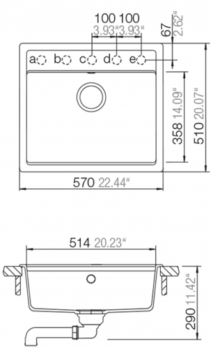 Schock Kchensple Nemo N-100 Cristalite Granitsple / Einbausple Basic Line mit Drehexcenter