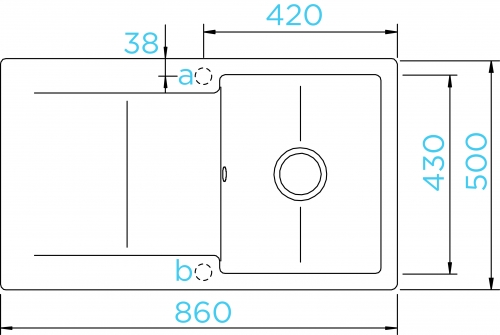 SCHOCK Kchensple Epure D-100 Cristalite Granitsple / Einbausple Basic Line mit Drehexcenter