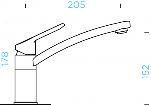 SCHOCK Kchenarmatur SC-90 Cristalite Basic Line Einhebelmischer Festauslauf 360 schwenkbarer Auslauf mit Materialhlse