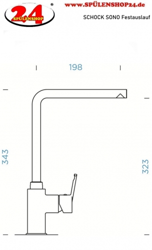 SCHOCK Kchenarmatur Sono Cristalite Basic Line Einhebelmischer Festauslauf 360 schwenkbarer Auslauf