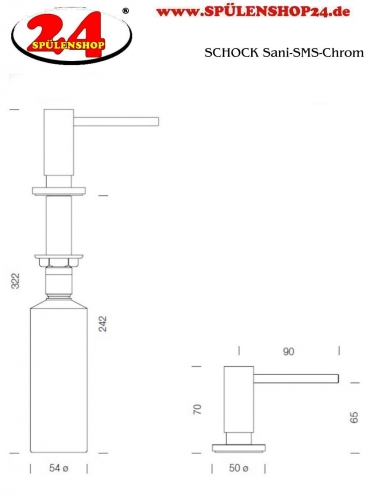 {Lager} Schock Seifenspender Sani Splmittelspender / Dispenser Chrom