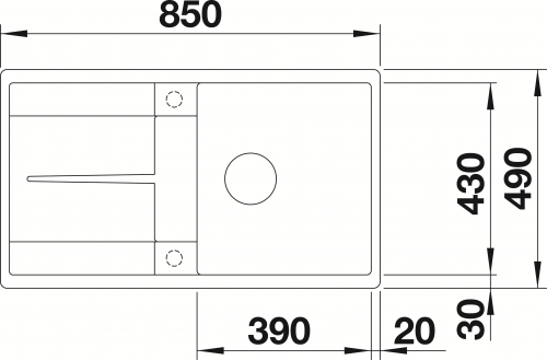 BLANCO Kchensple Metra 5 S-F Silgranit PuraDurII Granitsple Flchenbndig mit Drehknopfventil