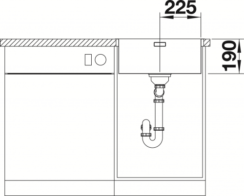 BLANCO Kchensple Andano 450-IF Edelstahlsple / Einbausple Flachrand mit Ablaufsystem InFino und Handbettigung