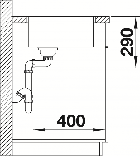 BLANCO Kchensple Andano 450-IF Edelstahlsple / Einbausple Flachrand mit Ablaufsystem InFino und Handbettigung