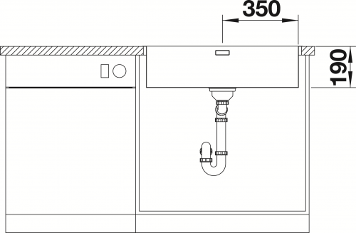 BLANCO Kchensple Andano 700-IF Edelstahlsple / Einbausple Flachrand mit Ablaufsystem InFino und Handbettigung