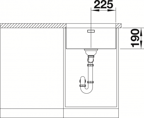 BLANCO Kchensple Andano 450-U Edelstahlsple / Unterbaubecken mit Ablaufsystem InFino und Handbettigung