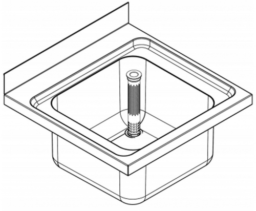 KWC PROFESSIONAL Maxima MAXL 100-70 Gewerbesple Auflage / Abdeckung fr Spltisch 1 Becken (700x700mm)