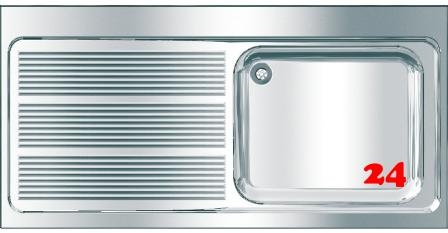 KWC PROFESSIONAL Maxima MAXL 117-140-BR Gewerbesple Auflage / Abdeckung fr Spltisch Becken rechts (1400x700mm)