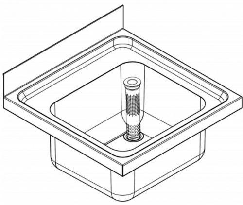 KWC PROFESSIONAL Maxima MAXS 100-60 Gewerbesple Auflage / Abdeckung fr Spltisch 1 Becken (600x600mm)