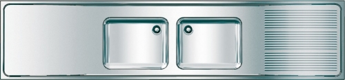 KWC PROFESSIONAL Maxima MAXS 222-260-Abtropfflche rechts Gewerbesple Auflage / Abdeckung fr Spltisch Becken mittig (2600x600mm)