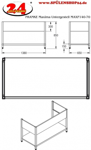 KWC PROFESSIONAL Maxima Untergestell MAXF140-70 passend zu Maxima Gewerbesplen MAXL112-140 und MAXL117-140