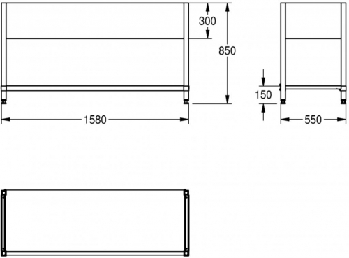 KWC PROFESSIONAL Maxima Untergestell MAXF160-60 passend zu Maxima Gewerbesplen MAXS212-160 und MAXS217-160