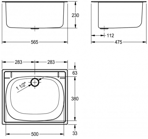 KWC PROFESSIONAL Sirius Ausgussbecken BS340 fugenlos verschweiter Mehrzwecktrog fr Einlegemontage