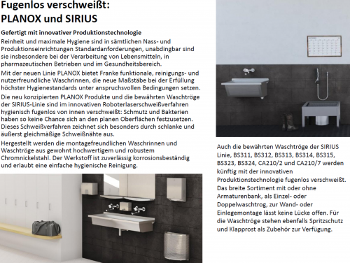 KWC PROFESSIONAL Sirius Universalwaschtrog BS324N fugenlos verschweiter Waschtrog fr Einlegemontage