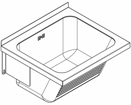 KWC PROFESSIONAL Sirius Universalwaschtrog LTJ450 Ausgussbecken fr Wandmontage Frontschrze mit Lngsriffel